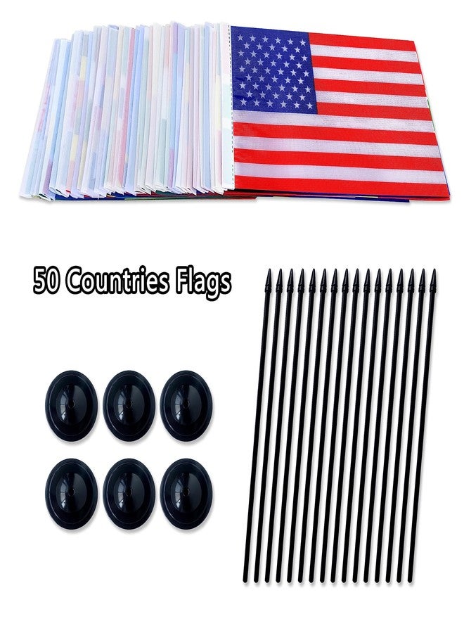 TSMD 50 Countries International World Desk Flags Set Small Mini Office Table Stick Flag with Stand Base,5x8 Inch - Image 3
