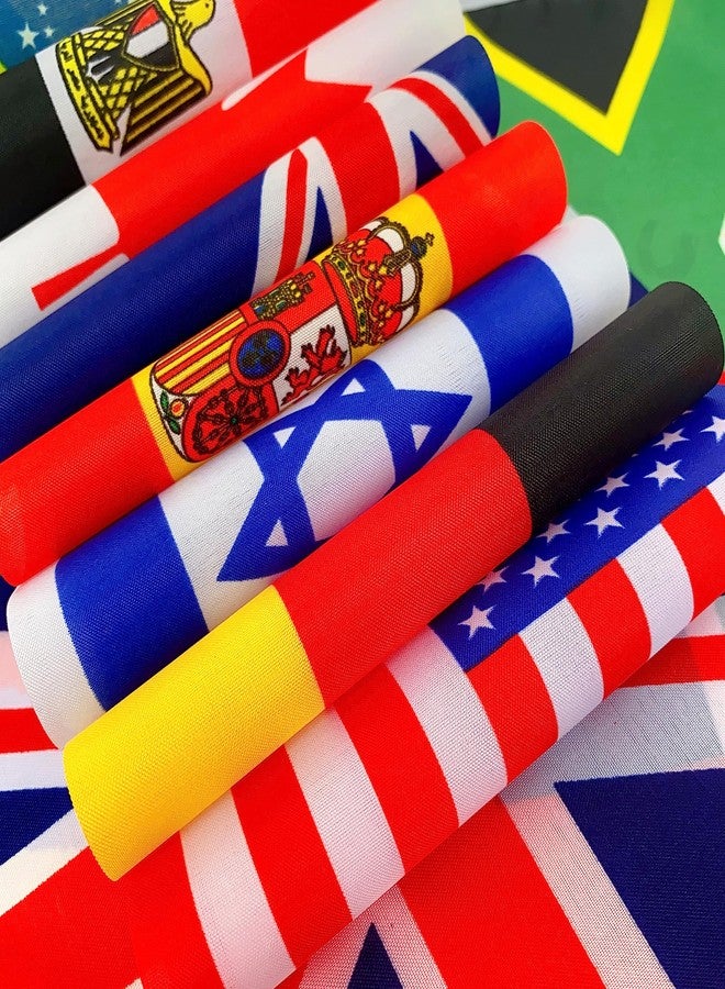 TSMD 50 Countries International World Desk Flags Set Small Mini Office Table Stick Flag with Stand Base,5x8 Inch - Image 5