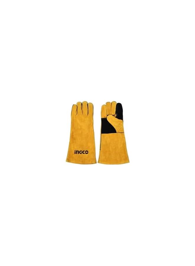 Konig Leather Welding Gloves Yellow Black Xl 