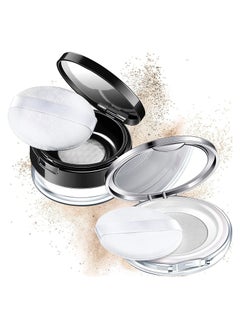 Loose Powder Container with Puff, 2 Pieces 0.17/0.7 oz Reusable Plastic Empty Powder Case Portable DIY Empty Makeup Powder Container Loose Powder Compact Case with Mirror and Elasticated Net Sifter