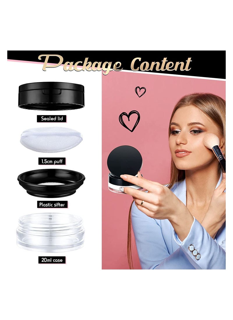 Generic - Loose Powder Container with Puff, 2 Pieces 0.17/0.7 oz Reusable Plastic Empty Powder Case Portable DIY Empty Makeup Powder Container Loose Powder Compact Case with Mirror and Elasticated Net Sifter - Image 1