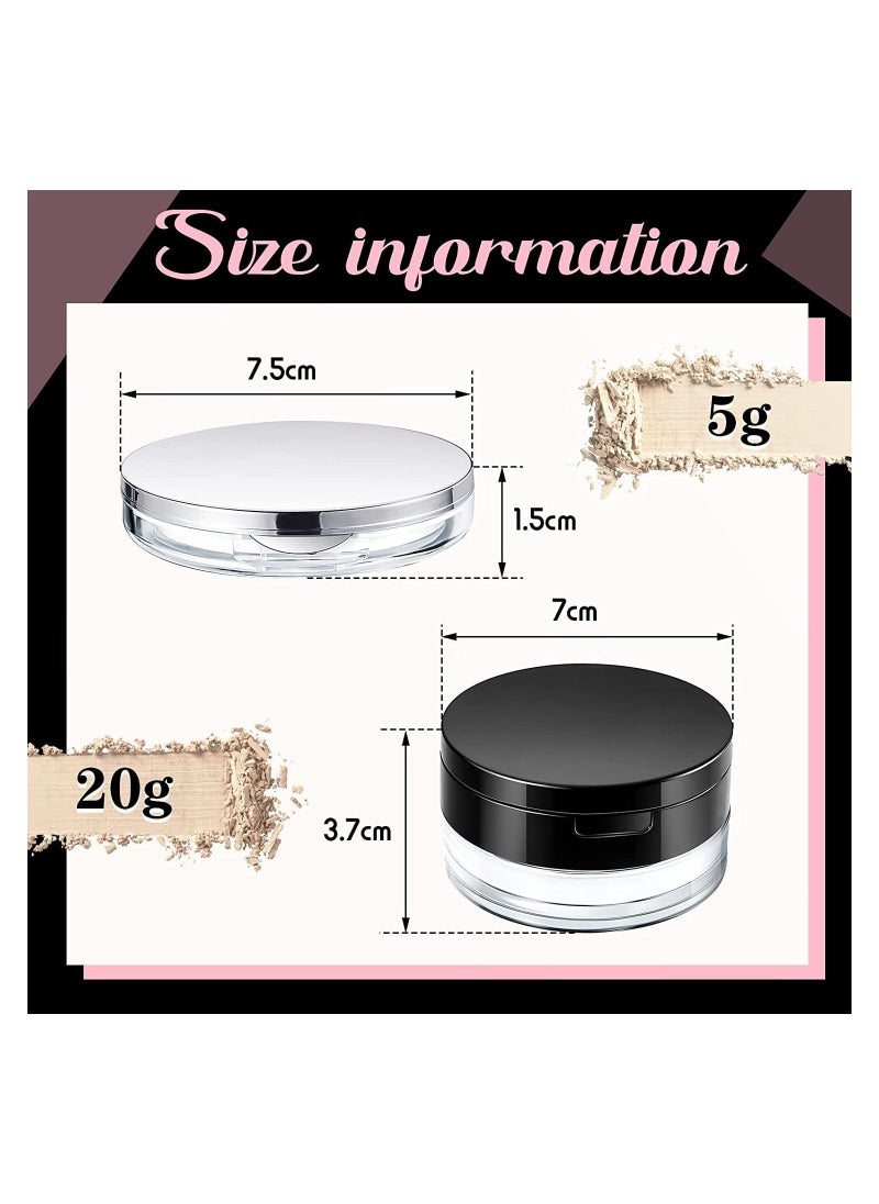 Generic - Loose Powder Container with Puff, 2 Pieces 0.17/0.7 oz Reusable Plastic Empty Powder Case Portable DIY Empty Makeup Powder Container Loose Powder Compact Case with Mirror and Elasticated Net Sifter - Image 1