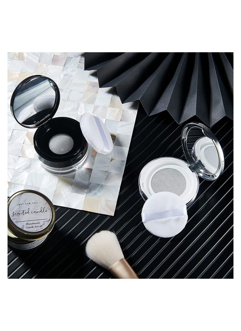 Generic - Loose Powder Container with Puff, 2 Pieces 0.17/0.7 oz Reusable Plastic Empty Powder Case Portable DIY Empty Makeup Powder Container Loose Powder Compact Case with Mirror and Elasticated Net Sifter - Image 1