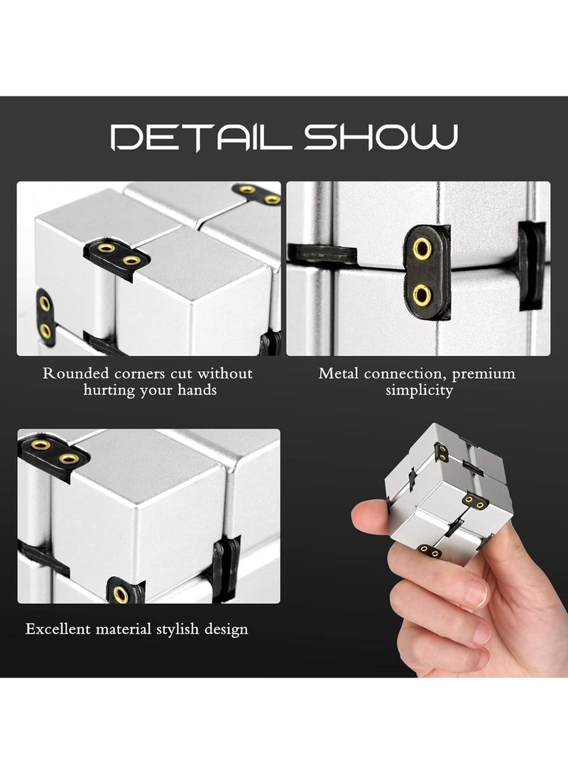 general Infinity Cube, aluminium alloy metal Infinity Cube fingertip toy, stress-relieving gift for children and adults - Image 4