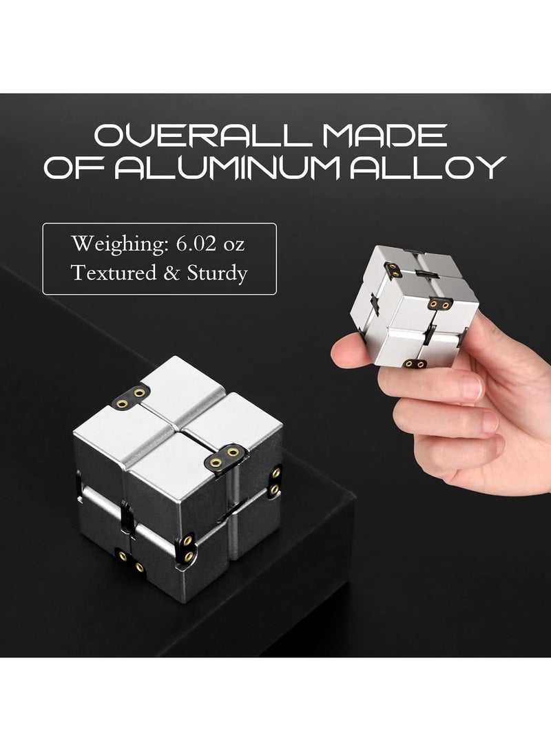 general Infinity Cube, aluminium alloy metal Infinity Cube fingertip toy, stress-relieving gift for children and adults - Image 3