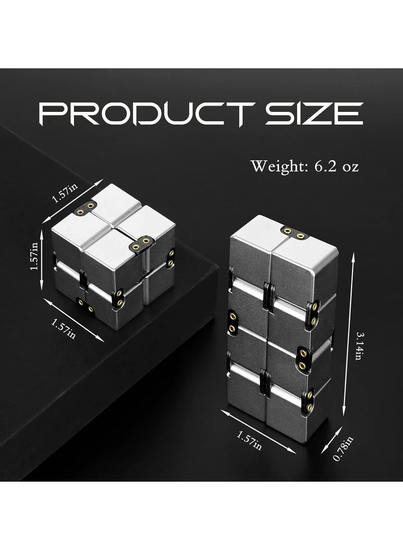 general Infinity Cube, aluminium alloy metal Infinity Cube fingertip toy, stress-relieving gift for children and adults - Image 2