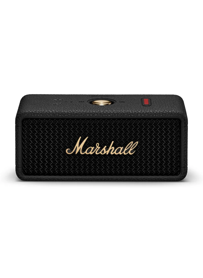 Marshall Emberton III Portable Bluetooth Speaker - Water Resistant Wireless Speaker Portable Speaker with 32+ Hours of Playtime - Black and Brass