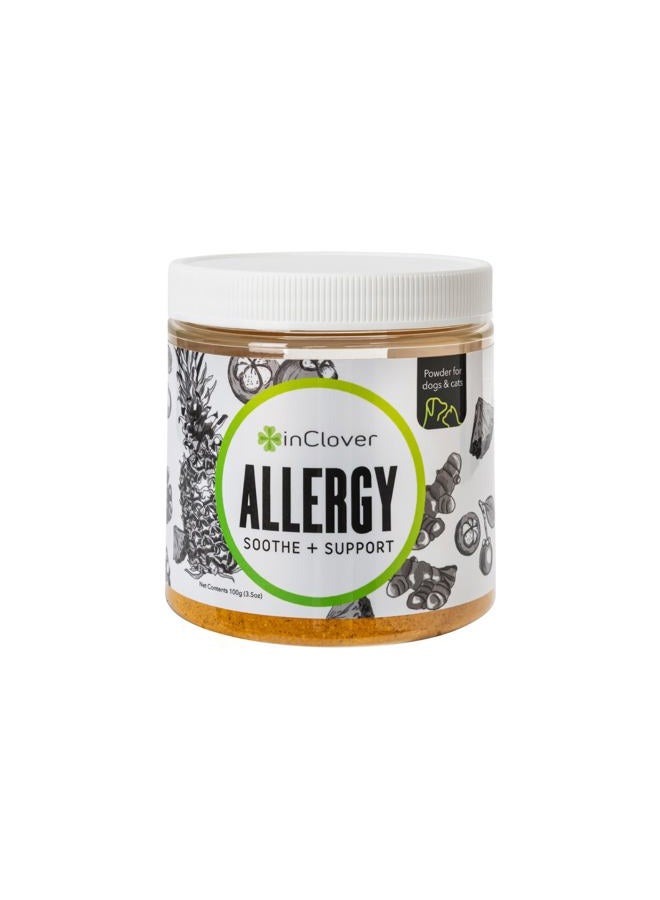 In Clover Natural Dog Allergy Relief Supplement with Turmeric - BioResiliant Treat Powder Supplement for Dogs with Seasonal Allergies, Mangosteen Helps Maintain Histamine Levels  - Image 1