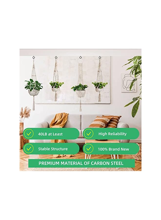 promass 30 Pack Q Hanger Hooks with Safety Buckle, Windproof Screw Hooks for Hanging Outdoor String Lights, Ceiling Hooks for Plants, Christmas Lights & Patio Lights, Cups, 2.2 in - Image 5