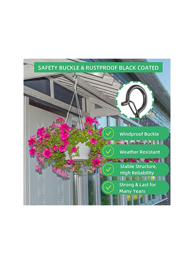 promass 30 Pack Q Hanger Hooks with Safety Buckle, Windproof Screw Hooks for Hanging Outdoor String Lights, Ceiling Hooks for Plants, Christmas Lights & Patio Lights, Cups, 2.2 in - Image 4