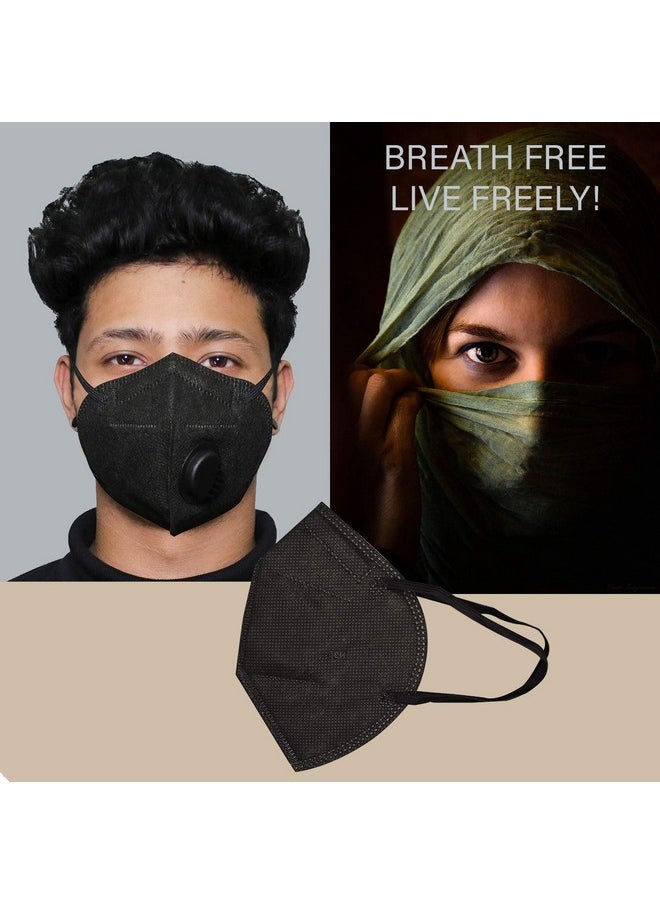 ORILEY N95 Ce & Iso Certified 5 Layer Disposable Face Mask With Nose Pin & Respirator For Men & Women (Black 10 Pc)  - Image 3
