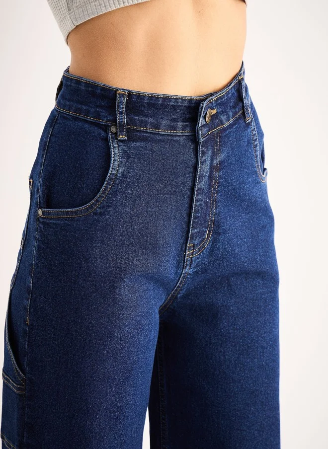 SASSAFRAS High-Rise Stretchable Dark Blue Jeans for Women