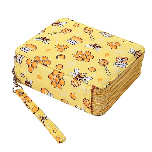 Lbxgap Portable Colored Printing Pattern Pencil Case Holds 72 pcs Pencils Bag Organizer with Handy Wrap Portable- Multilayer Holder for Watercolor Pens or Markers, Pencil Case Organizer for Artist - Image 1