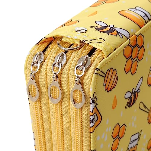 Lbxgap Portable Colored Printing Pattern Pencil Case Holds 72 pcs Pencils Bag Organizer with Handy Wrap Portable- Multilayer Holder for Watercolor Pens or Markers, Pencil Case Organizer for Artist - Image 5