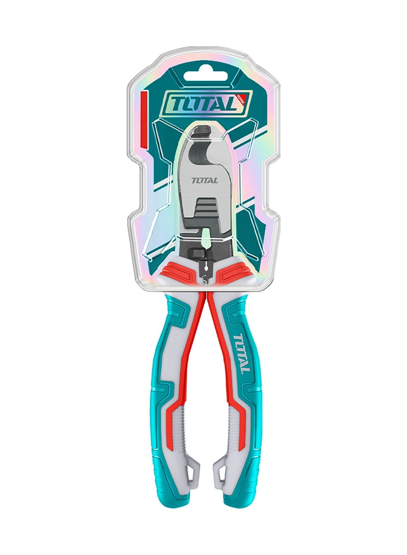 TOTAL Professional Cable Cutter, 8-Inch/200mm, Carbon Steel Construction, Turquoise and Red Grip, 11mm Max Cutting Capacity for Copper and Aluminum - Image 4