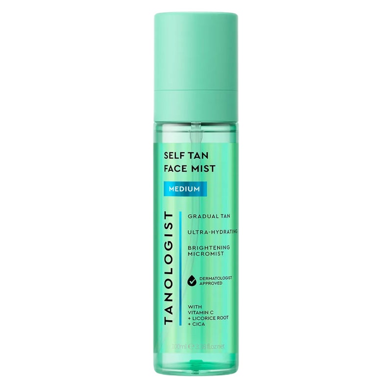 Tanologist Self Tan Face Mist, Medium Shade, Hydrating Tanning Spray, Streak-Free, Radiant Finish, Paraben-Free, No Fake Tan Smell, For All Skin Types, 3.38 fl. oz/100 ml Bottle - Image 1