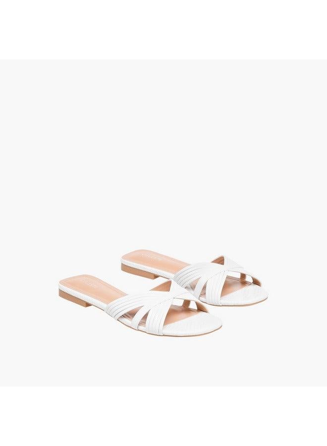 سيليست صنادل نسائية مسطحة سهلة الارتداء بتصميم متقاطع - Image 3