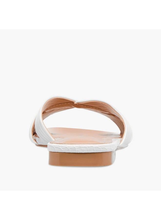 سيليست صنادل نسائية مسطحة سهلة الارتداء بتصميم متقاطع - Image 5