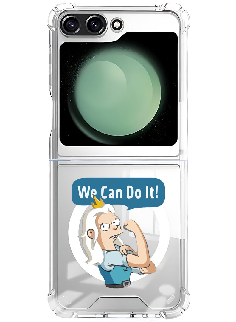 Theodor Magnetic Case for Samsung Galaxy Z Flip 5 Compatible with MagSafe Wireless Charging, Shockproof Phone Bumper Cover We can do it-01  - Image 1