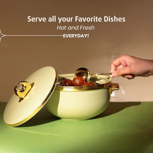 SELVEL Royal Linex Casserole Collection | Insulated Hot Cases | Stainless Steel Inner | BPA-Free | Brown & Lime Green | (Royal Linex Casserole – Lime Green, Set of 2 (600ml + 1200ml)) - Image 3