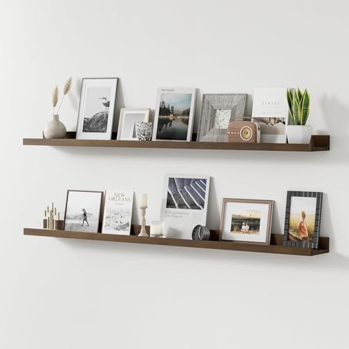 WOODAMIYA® Wooden Wall Mounting Shelves for Decorative Wall Shelf for Books, Décor, and Display - Elegant Space-Saving Design (Teak Finish, 46 INCH) - Image 2