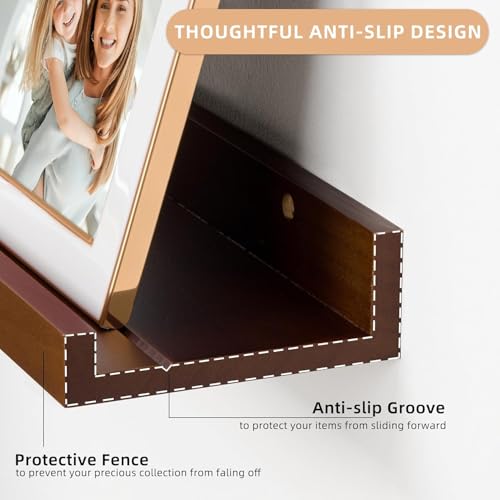 WOODAMIYA® Wooden Wall Mounting Shelves for Decorative Wall Shelf for Books, Décor, and Display - Elegant Space-Saving Design (Teak Finish, 46 INCH) - Image 4