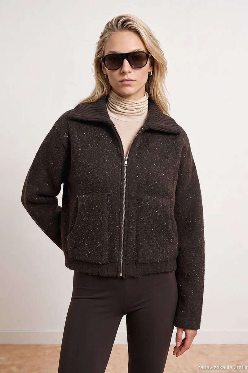 Dilvin Dark Mocha Brown DILVIN Women’s Wool-blend Cardigan for Women | Best Price UAE