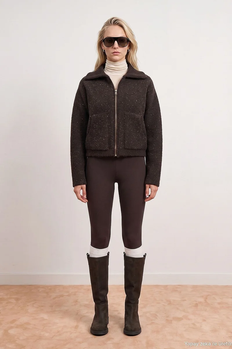 Dilvin Dark Mocha Brown DILVIN Women’s Wool-blend Cardigan for Women | Best Price UAE