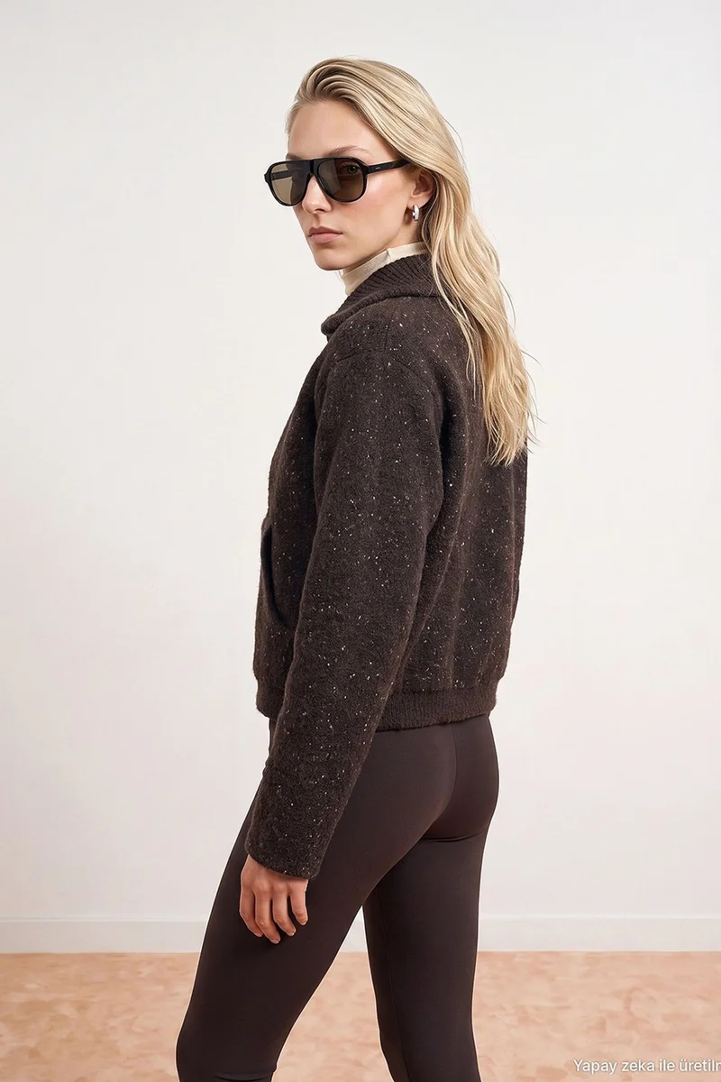 Dilvin Dark Mocha Brown DILVIN Women’s Wool-blend Cardigan for Women | Best Price UAE