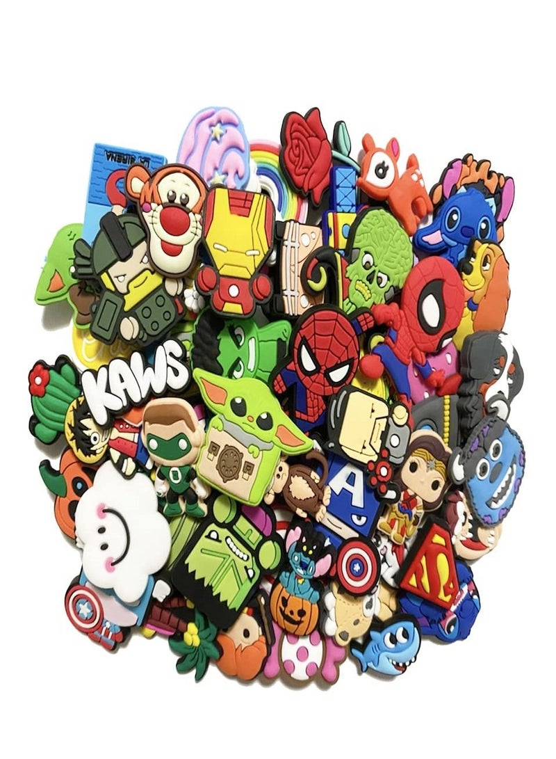 Excefore Croc Charm, 100 Pcs Random Style Croc Pins, Jibbitz Charms, Shoe Decoration Charms for Crocs Shoe - Image 1