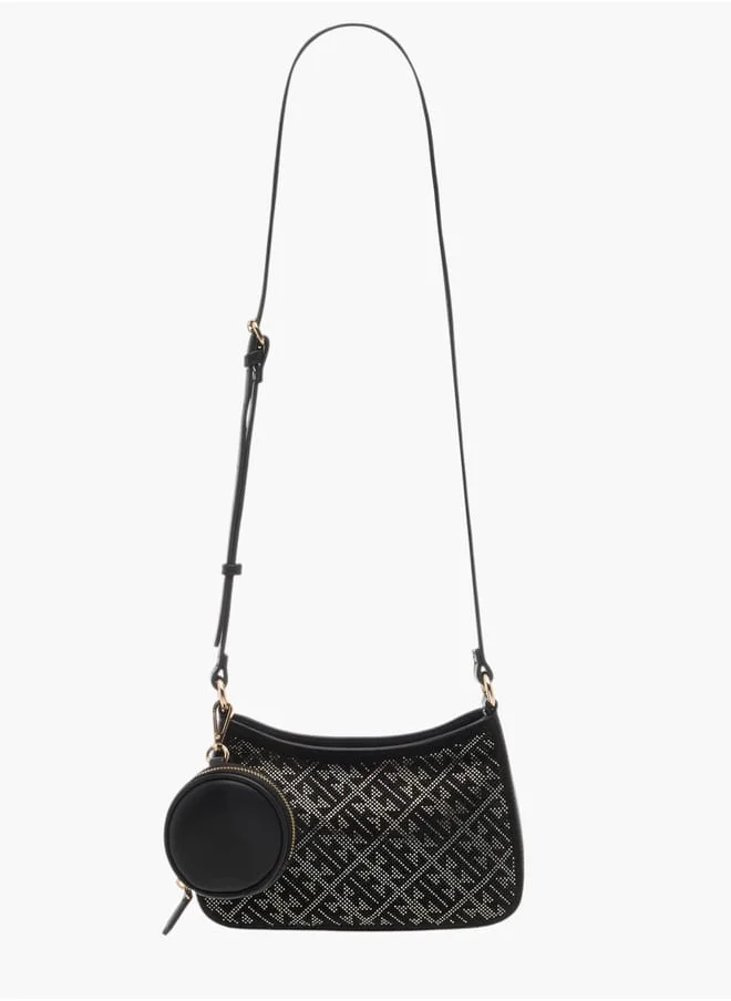 ELLE Womens Embellished Crossbody Bag With Coin Pouch