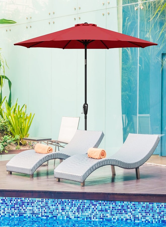 Simple Deluxe 9' Patio Outdoor Table Market Yard Umbrella Replacement Top Cover with 8 Ribs, 9ft Canopy, Red Canopy - Image 5