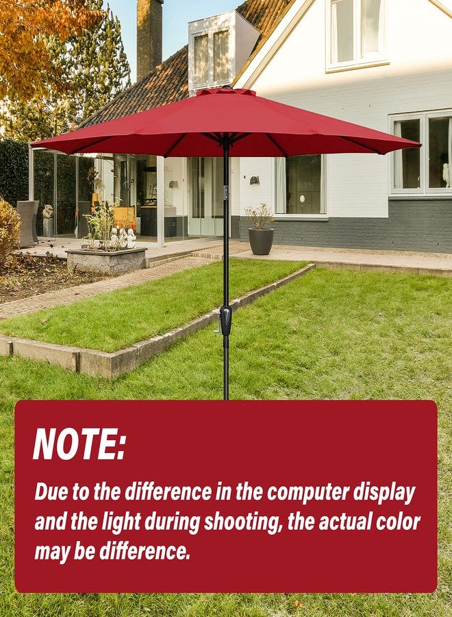 Simple Deluxe 9' Patio Outdoor Table Market Yard Umbrella Replacement Top Cover with 8 Ribs, 9ft Canopy, Red Canopy - Image 4