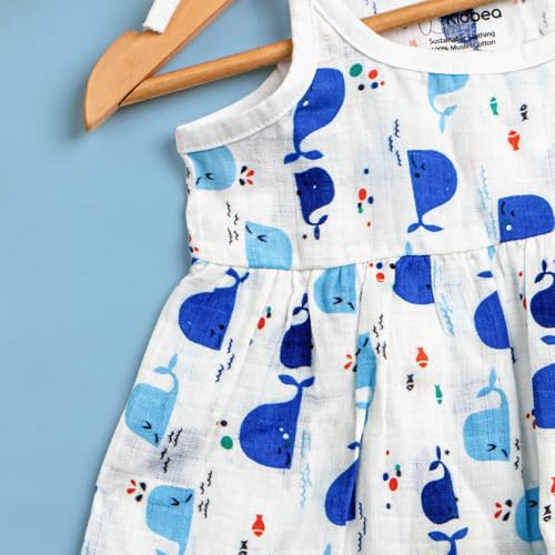 Kidbea® 100% Organic Cotton Newborn Baby Girls Sleeveless Dress | Casual Muslin Frock Infant - 4 Cute Prints (0-3 Months) - Image 3
