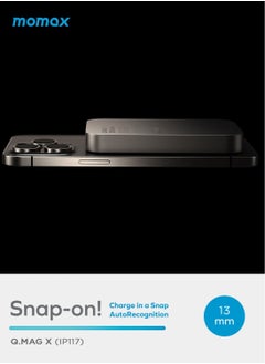 Momax Q.Mag X1 10000mAh Magnetic Wireless Battery Pack USB-C Up to 15W PD Output - Titanium Grey  - Image 3