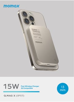 Momax Q.Mag X1 10000mAh Magnetic Wireless Battery Pack USB-C Up to 15W PD Output - Titanium Grey  - Image 4