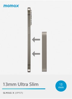 Momax Q.Mag X1 10000mAh Magnetic Wireless Battery Pack USB-C Up to 15W PD Output - Titanium Grey  - Image 5
