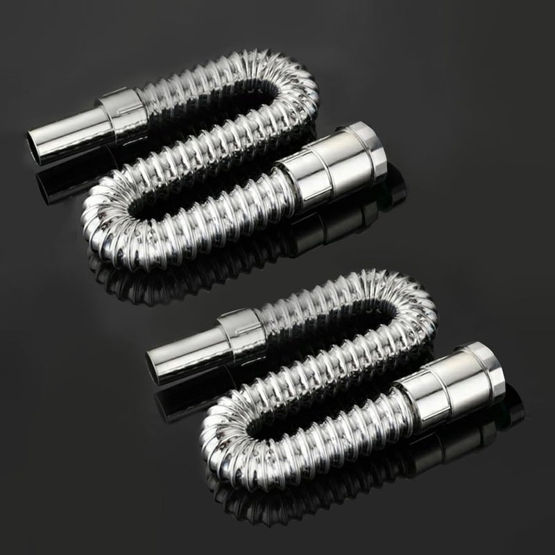 LIPKA 30 Inch Flexible Sink Waste Pipe (Set Of 2) Chrome Finish, Universal Fit for Kitchen Sink & Wash Basin Pipe, Anti-Clog, Extendable Drain Hose Pipe, Easy Installation, Durable & Rust-Resistant - Image 5