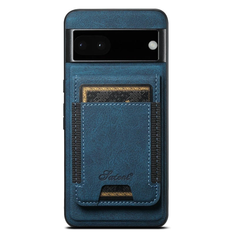 Suteni For Google Pixel 6A H17 Litchi Texture Leather Magnetic Detachable Wallet Phone Case(Blue) - Image 1