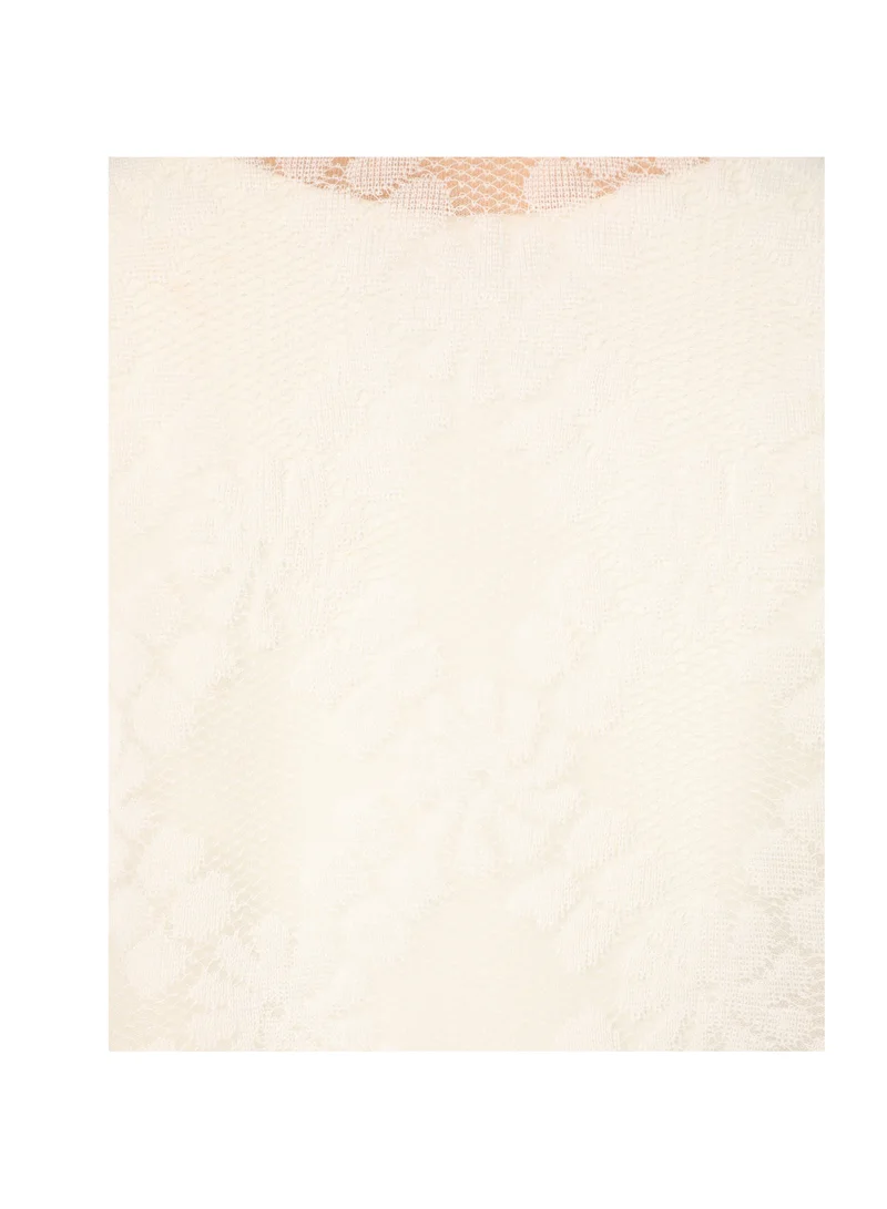 La Lindeza Women's Cotton Knitted lace cardigan 3/4 Sleeve White