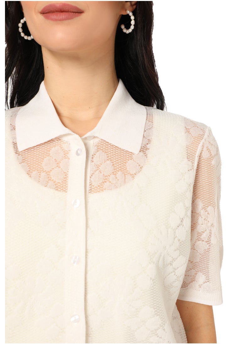 Women's Cotton Knitted lace cardigan 3/4 Sleeve White - pzsku/ZE4D013A5CE6AB540B7C9Z/45/_/1697021728/e3ab2f13-c685-419b-8b4d-6031158aaf3f