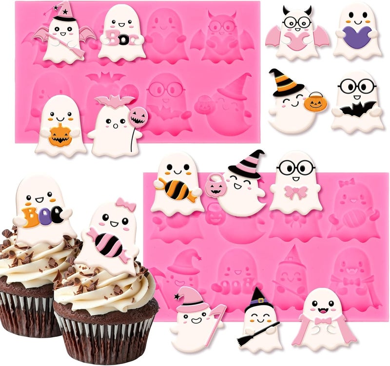 Whaline Halloween Fondant Mold Boo Spooky Ghost Silicone Mold Chocolate Candy Mould for Kitchen Crafts Baking Party Decor Supplies - Image 1