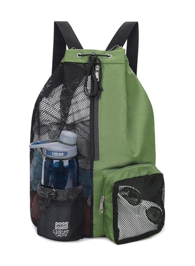 حقيبة سباحة حقيبة ظهر عصرية للسباحة واللياقة البدنية مع إغلاق الرباط الشبكي القابل للتنفس وحجرة رطبة منفصلة، مصممة خصيصا لإجازات الشاطئ والتدريبات اليومية والمعدات الرياضية، للسباحة وصالة الألعاب الرياضية ومعدات التمرين (أخضر) - Image 1