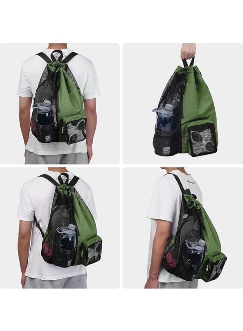 حقيبة سباحة حقيبة ظهر عصرية للسباحة واللياقة البدنية مع إغلاق الرباط الشبكي القابل للتنفس وحجرة رطبة منفصلة، مصممة خصيصا لإجازات الشاطئ والتدريبات اليومية والمعدات الرياضية، للسباحة وصالة الألعاب الرياضية ومعدات التمرين (أخضر) - Image 2