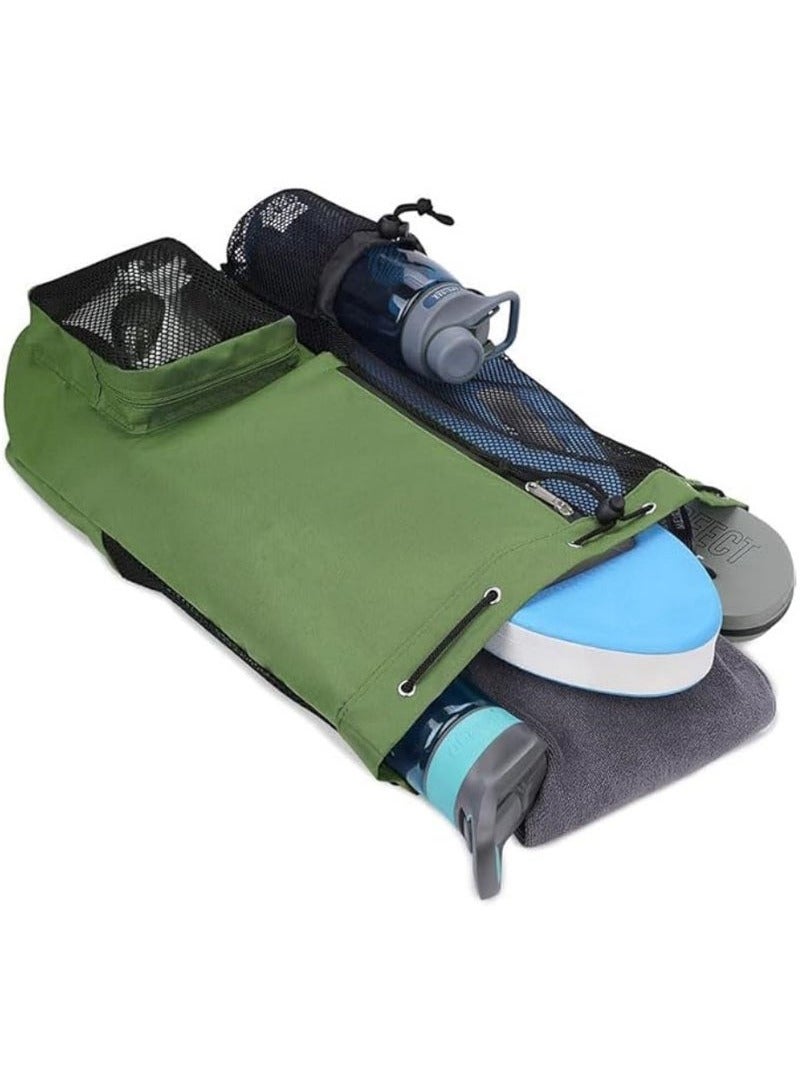 حقيبة سباحة حقيبة ظهر عصرية للسباحة واللياقة البدنية مع إغلاق الرباط الشبكي القابل للتنفس وحجرة رطبة منفصلة، مصممة خصيصا لإجازات الشاطئ والتدريبات اليومية والمعدات الرياضية، للسباحة وصالة الألعاب الرياضية ومعدات التمرين (أخضر) - Image 4