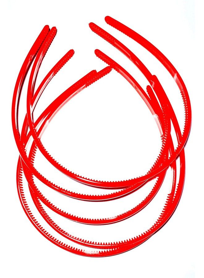 Drishti Red Colour (8 Mm) Plastic Hair Pack Of 6 - Image 3