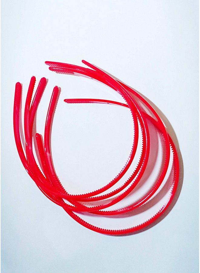 Drishti Red Colour (8 Mm) Plastic Hair Pack Of 6 - Image 5