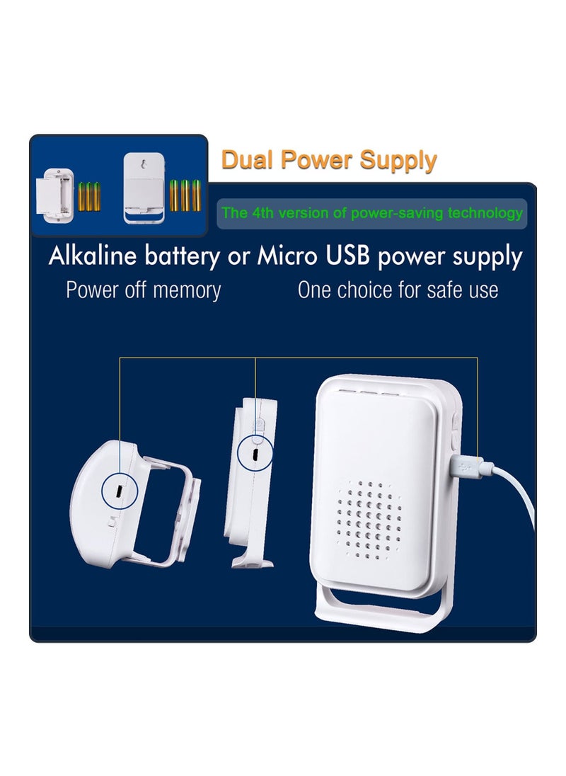 Generic - Motion Sensor Detector Door Chime, Monitor Doorbell Alarm for Home Elderly, Elderly Dementia Patients, Mailbox Alert, Garage Driveway Alarm, Business Store Entry Alert (1 Sensor & 1 Receiver) - Image 1