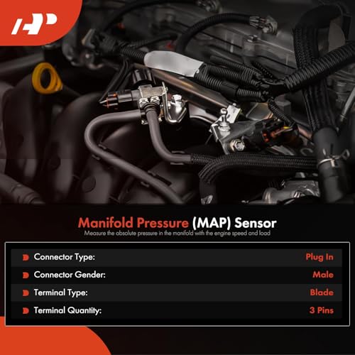 A-Premium Manifold Absolute Pressure MAP Sensor Compatible with Kia Optima 2009-2010 Sorento 2011-2013 Borrego K900 Hyundai Santa Fe Genesis Coupe - Image 2