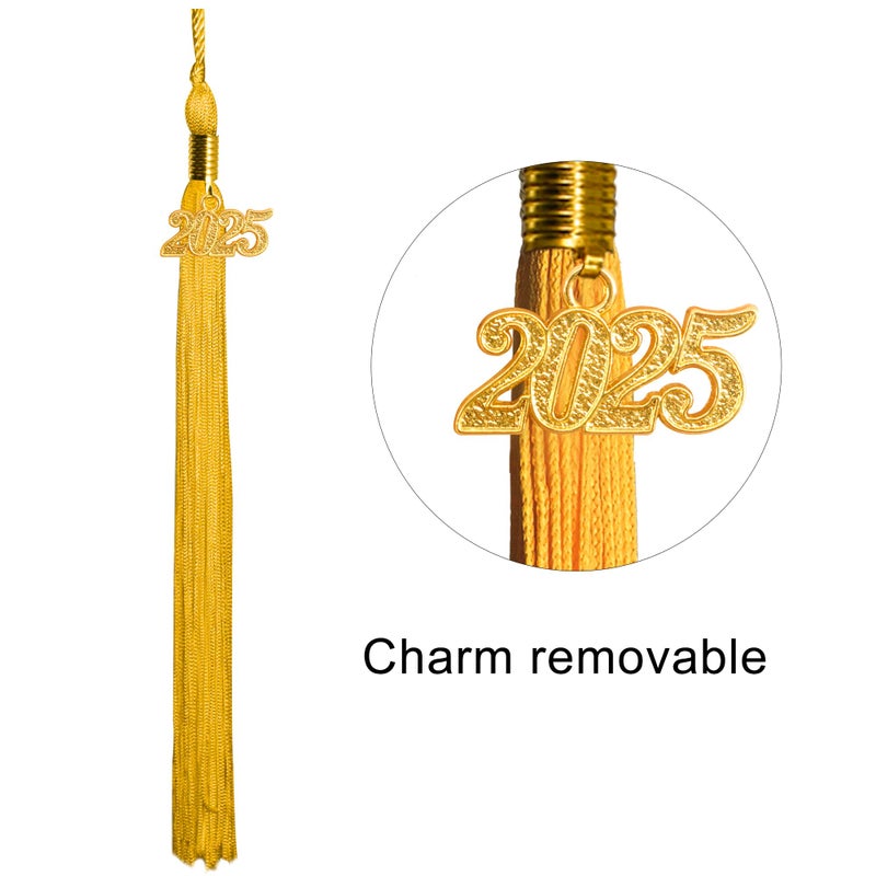 GraduationMall Unisex Adult Matte Graduation Cap with 2025 Tassel Gold - Image 3